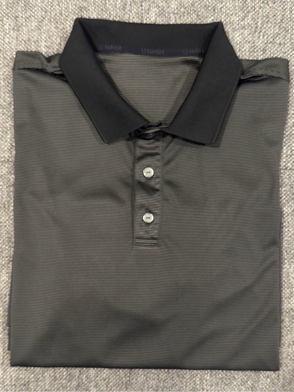 Men's Black Micro-Stripe Polo Shirt